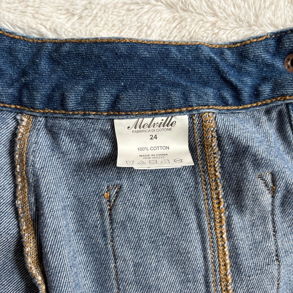 Brandy Melville Mini Denim A-Line Skirt Button Down Front Size 24 - Picture 5 of 7